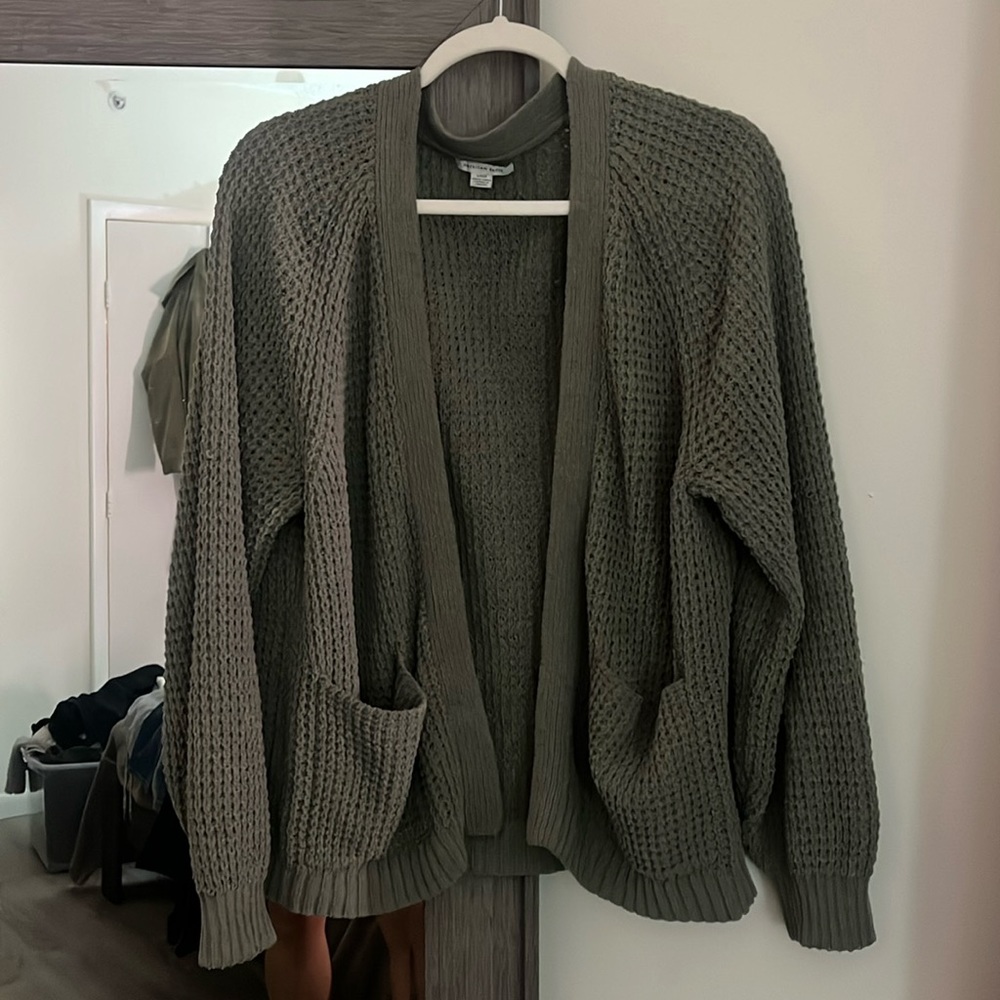 Olive green cardigan